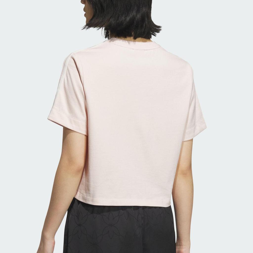 Adidas Originals Sports Lifestyle Series Comfortable Breathable Soft Sports Casual Short Sleeve T-Shirt Women Tops Pink KB6399