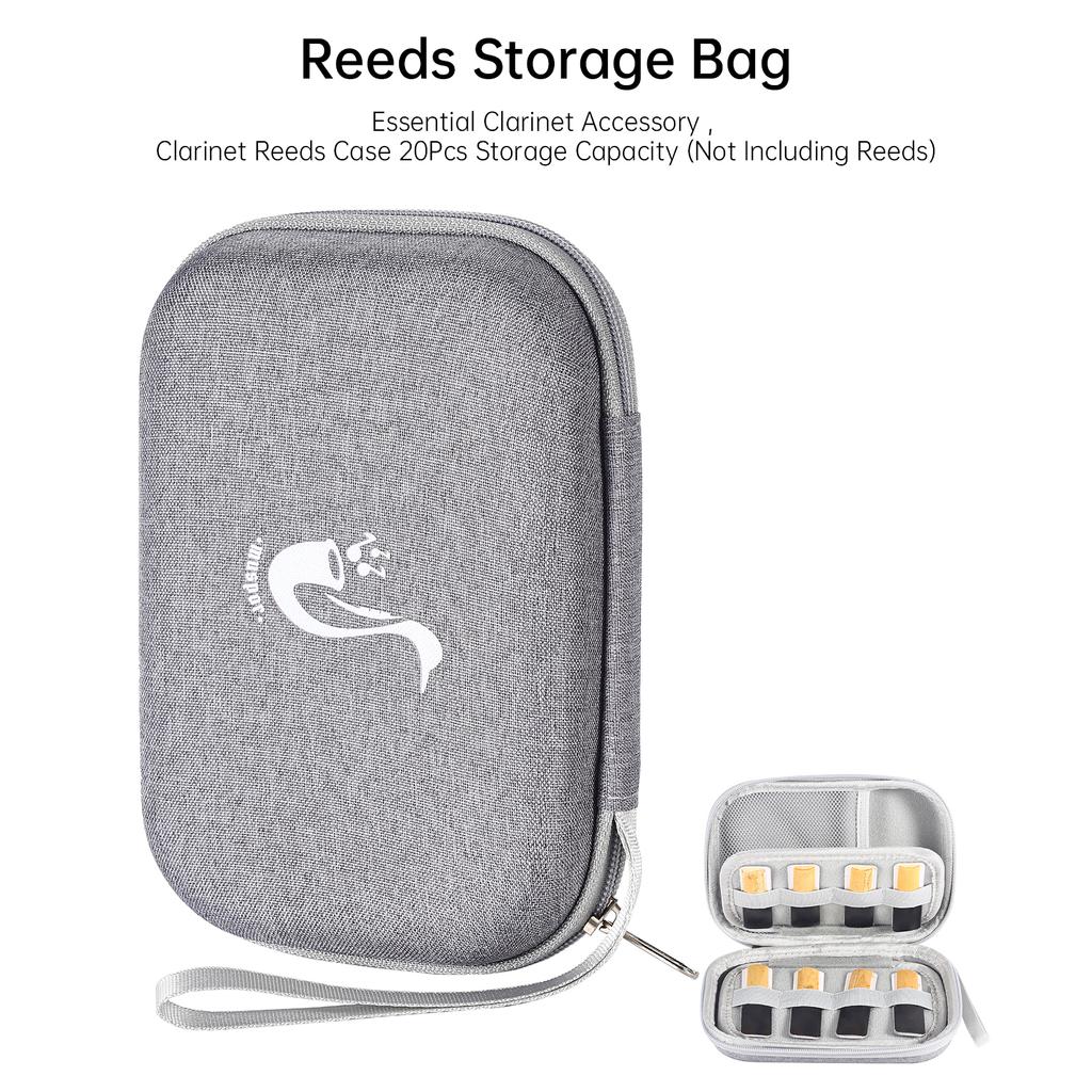 Muspor Reeds Case Storage Bag Reed Carrying Holder for Clarinet Saxophone Waterproof Portable