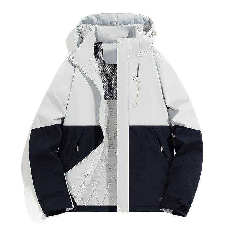 New cotton-padded men's graphene outdoor windproof and waterproof mountaineering suit thermal jacket men's couple black gold cotton-padded clothes