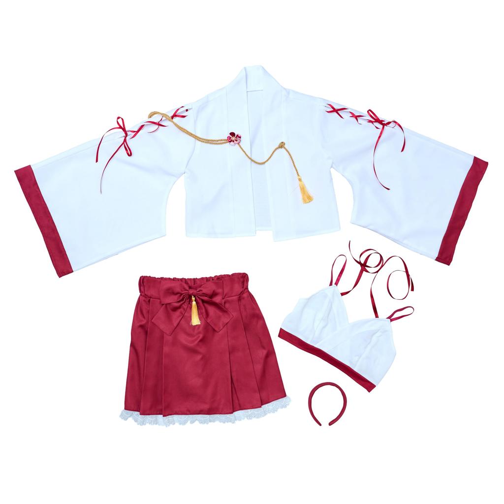 Clearstone Halloween Cosplay Costume - Women's Haori Shrine Maiden Costume (Red)