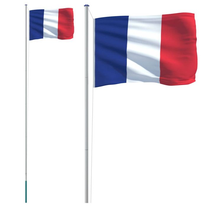 VidaXL Drapeau de la France et mât 6,23 m Aluminium 3147093