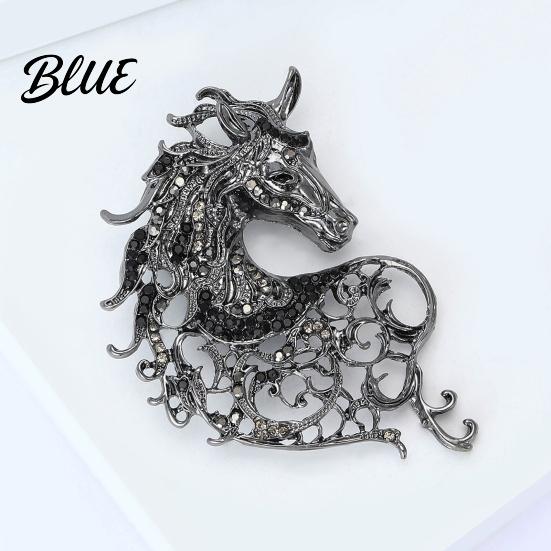 Animal Pin 1/4Pcs Retro Style Brooch Sparkling Rhinestones Inlaid Horse