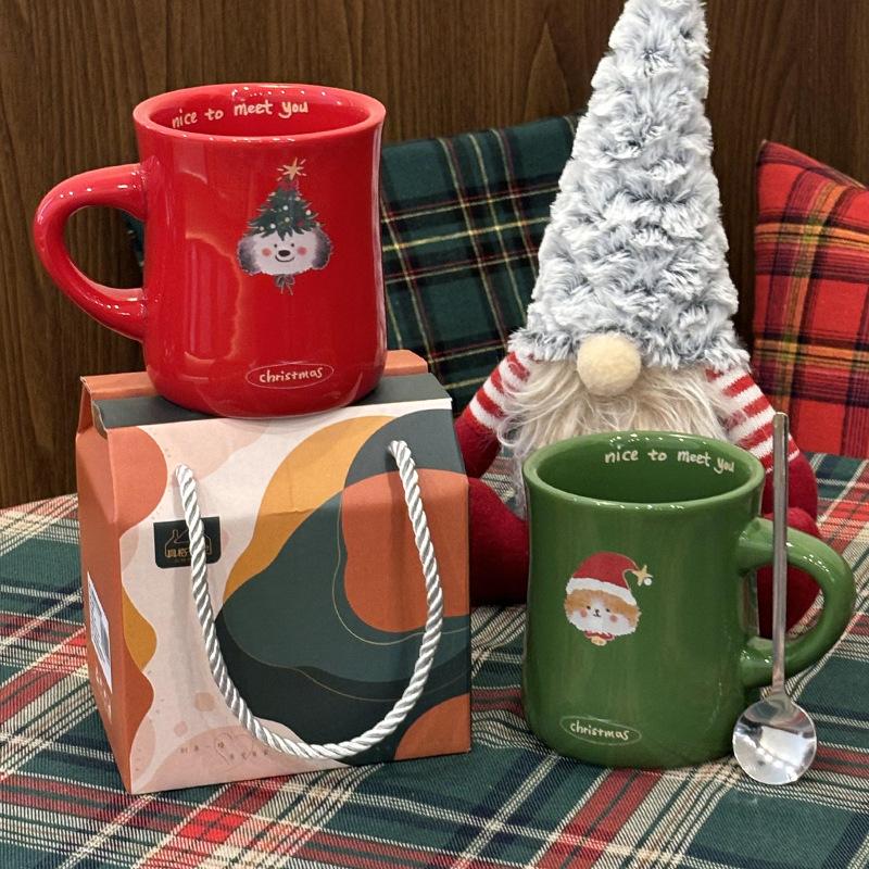 Elegant Home Creative Ceramic Cup Water Cup Holiday Souvenir High looking Mug Christmas Gift Gift