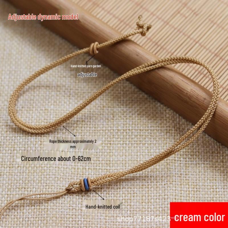 Adjustable Multi-Color Hand-Woven Jade Pendant Necklace Cord