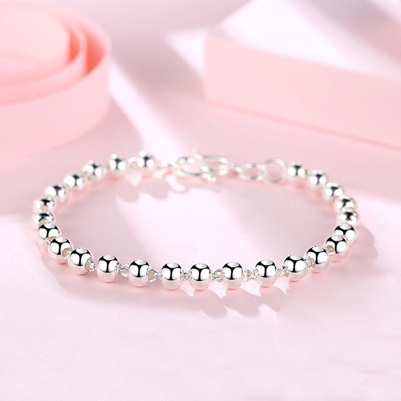 Silver Bead Bracelet - Stylish, High-Quality, Simple Designs for Women and Students