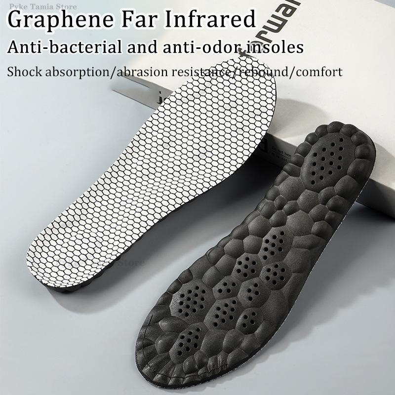 

Graphene Anti-odor Sports Insole 4D Cloud High Elastic Shock Absorption Massage Shoes Pad Arch Support Soft Running Feet Cushion EU35-36 (235mm) белый
