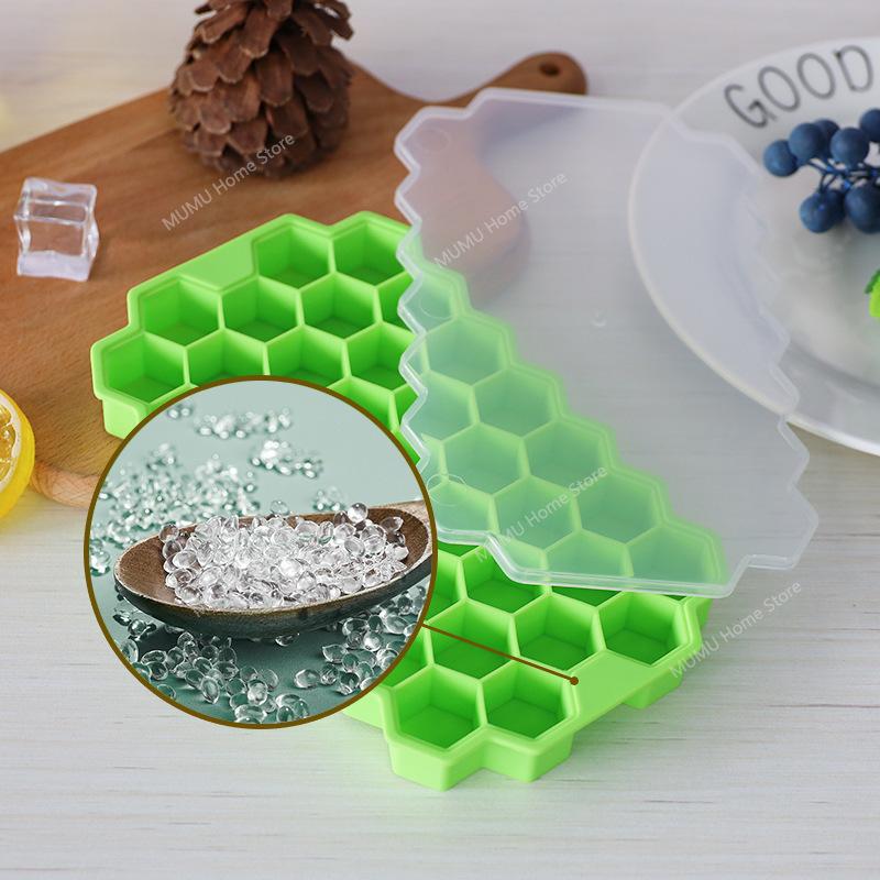 37 Cavity Honeycomb Ice Cube Trays Reusable Silicone Ice Cube Mold for Chilled Drinks Whiskey Cocktail DIY Reusable Ice Maker