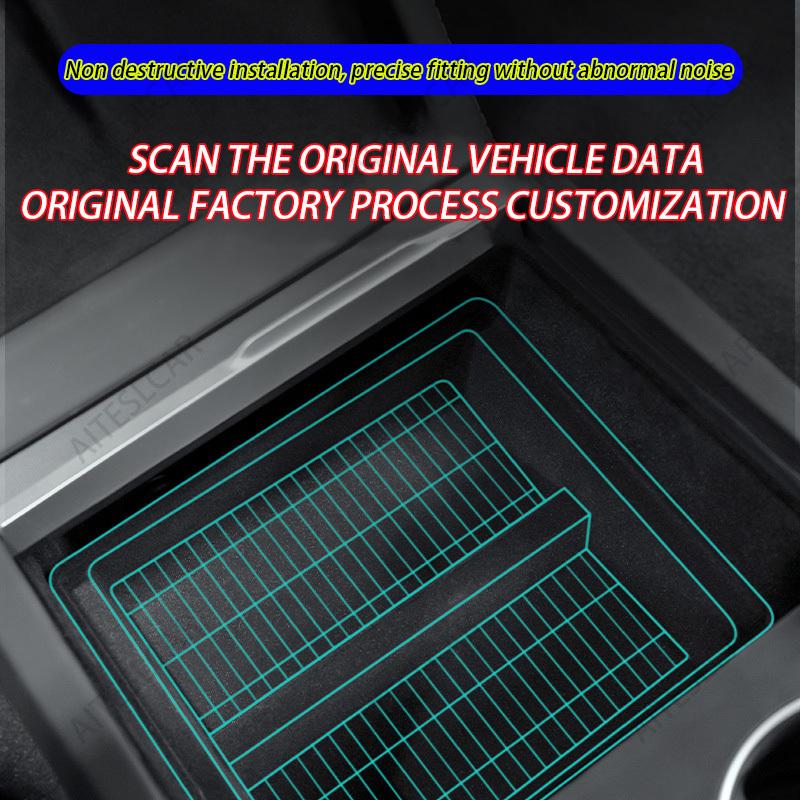 For Tesla Model 3/Y Juniper 2025+ Center Console Organizer Tray Armrest Cubby Drawer Flocking Model Y Storage Box Accessorie