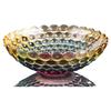 Colorful Crystal Glass Fruit Bowl Large Snack Dish for Home Living Room Dry Fruits Candy Serving Tray