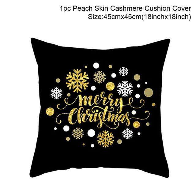 45cm Merry Christmas Cushion Cover Pillowcase 2024 Christmas Decorations for Home Ornament Happy New Year Christmas Decor 2025