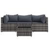 Vidaxl 4-Cz. Garden Lounge Set, Cushions, Grey PE Rattan