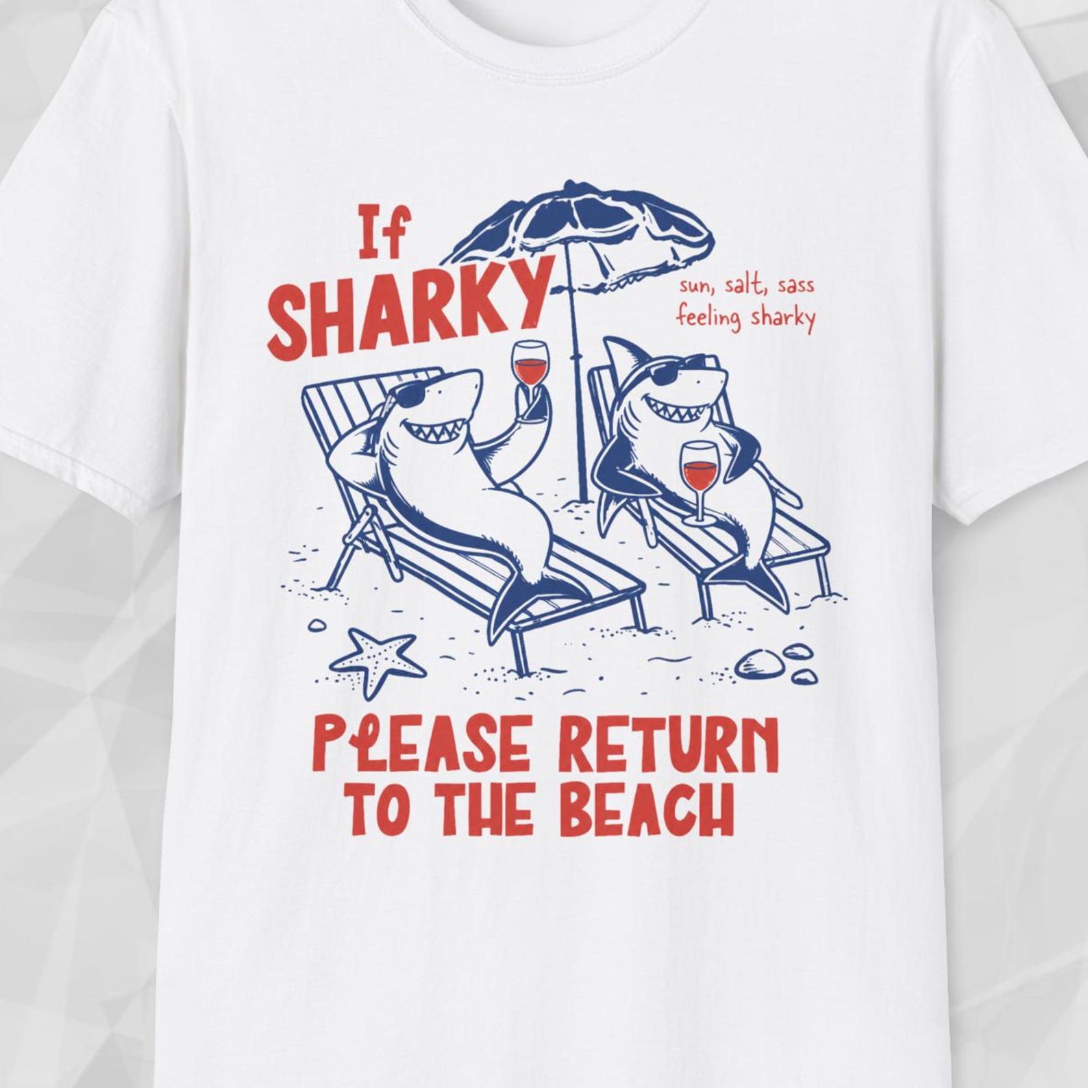 Feeling Sharky Shirt, Funny Shark Beach Tee, Please Return To The Beach Shirt, Summer Vacation Shark Tee, Coastal Humor Shirt 2XL