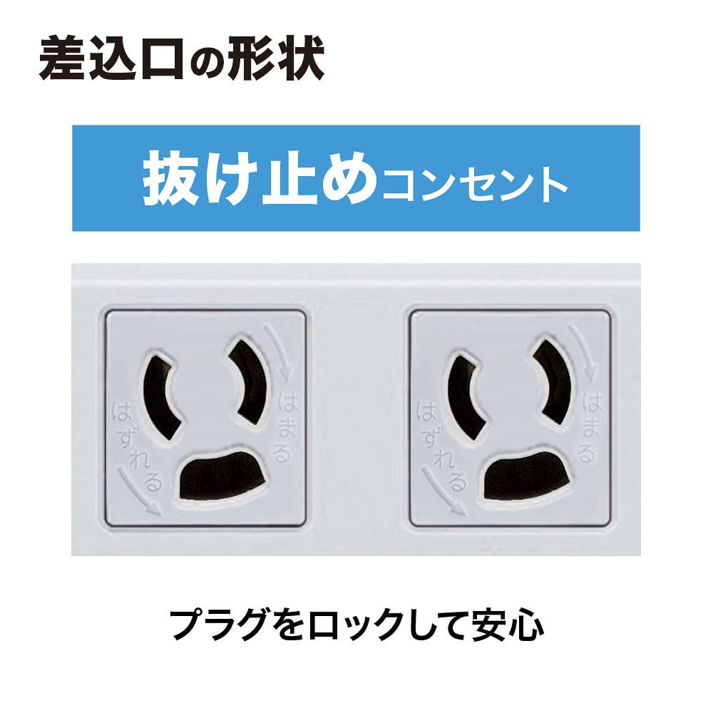 SANWA SUPPLY Power 6 with Magnet and Power 3-Pin Strip, Outlets, Indicator, 10m, TAP-K6-10