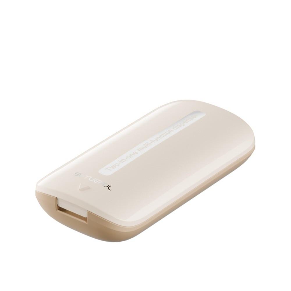 Multi-functional Pill Cutter Box Portable Pill Storage Box Medicine Cutter  Pill Organization бежевый