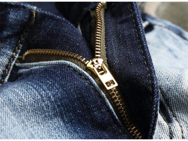 2023 Pánské tenké elastické maskáčové barevné bloky Skinny Jeans 3132