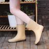 2025 New Women Rain Boots Fashion Non-Slip Women Boots Plaid Casual Rubber Shoes Comfor Wear-resistant Women's Waterproof Shoes