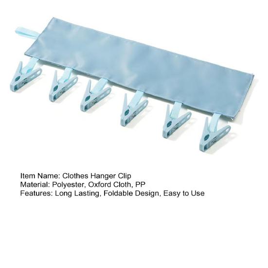 Folding Clothes Hanger Clips Towel Drying Rack Strong Load-bearing Fastener Tape Design Sock Underwear Hanger with 6 Clips