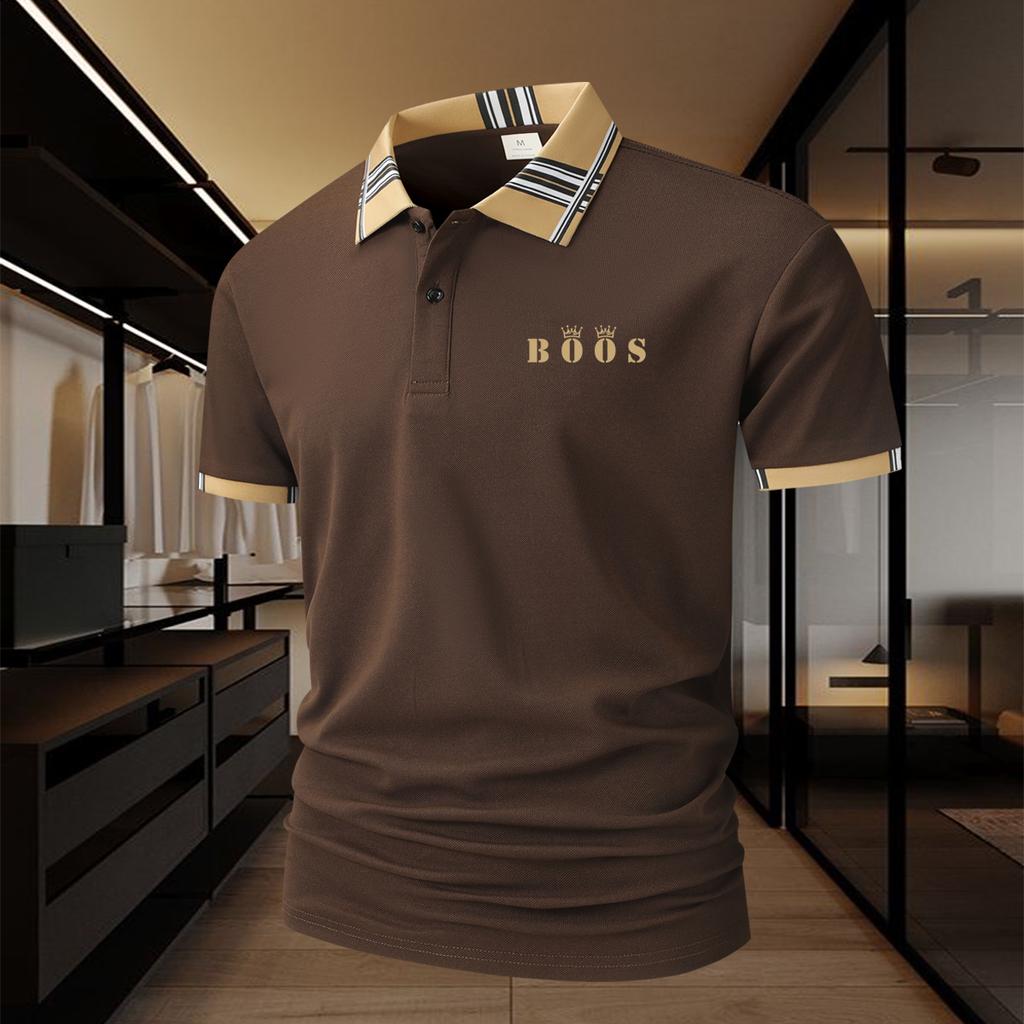 Men's Polo Shirt with a 2button Placket and Color-blocked Collar- Soft and Comfortable Against the Skin,perfect for Casual,athletic,and Everyday Wear