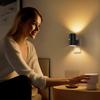 Motion Sensor Night Light with Dimmable Warm White LED Dual-Sided Lighting 90-degrees Rotatable Wall Sconce Light for Bedroom Hallway Kitchen