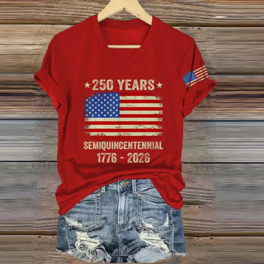 Women's Casual Round Neck Short Sleeve Pullover Printed T-Shirt Top