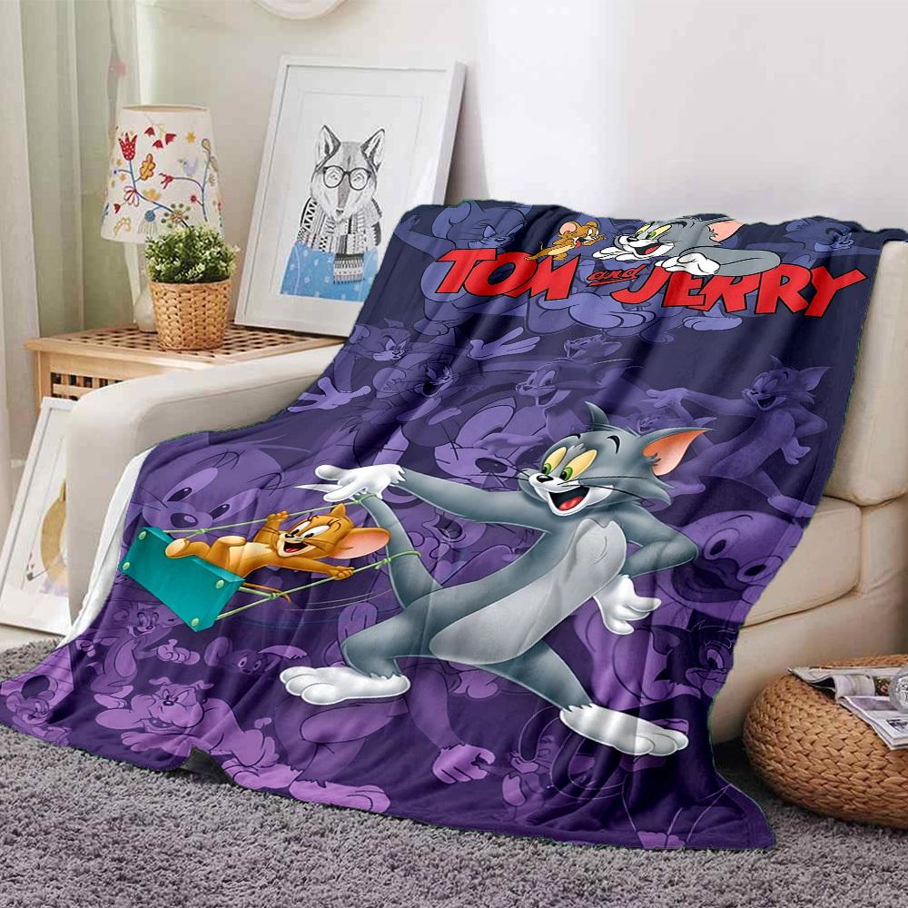 

1pc Tom and Jerry Flannel Blanket Soft Warm Throw for Home, Office, Travel, All-Season Cozy Bedding GiftL1132 80cmx120cm(31inx47in)