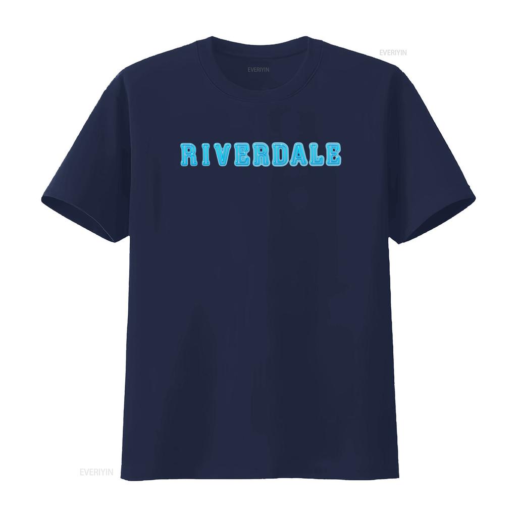 Riverdale Logo Neon Blue Print Adult T Shirt Trendy Fashion for Fans vintage Washed graphic Unisex Stylish Casual