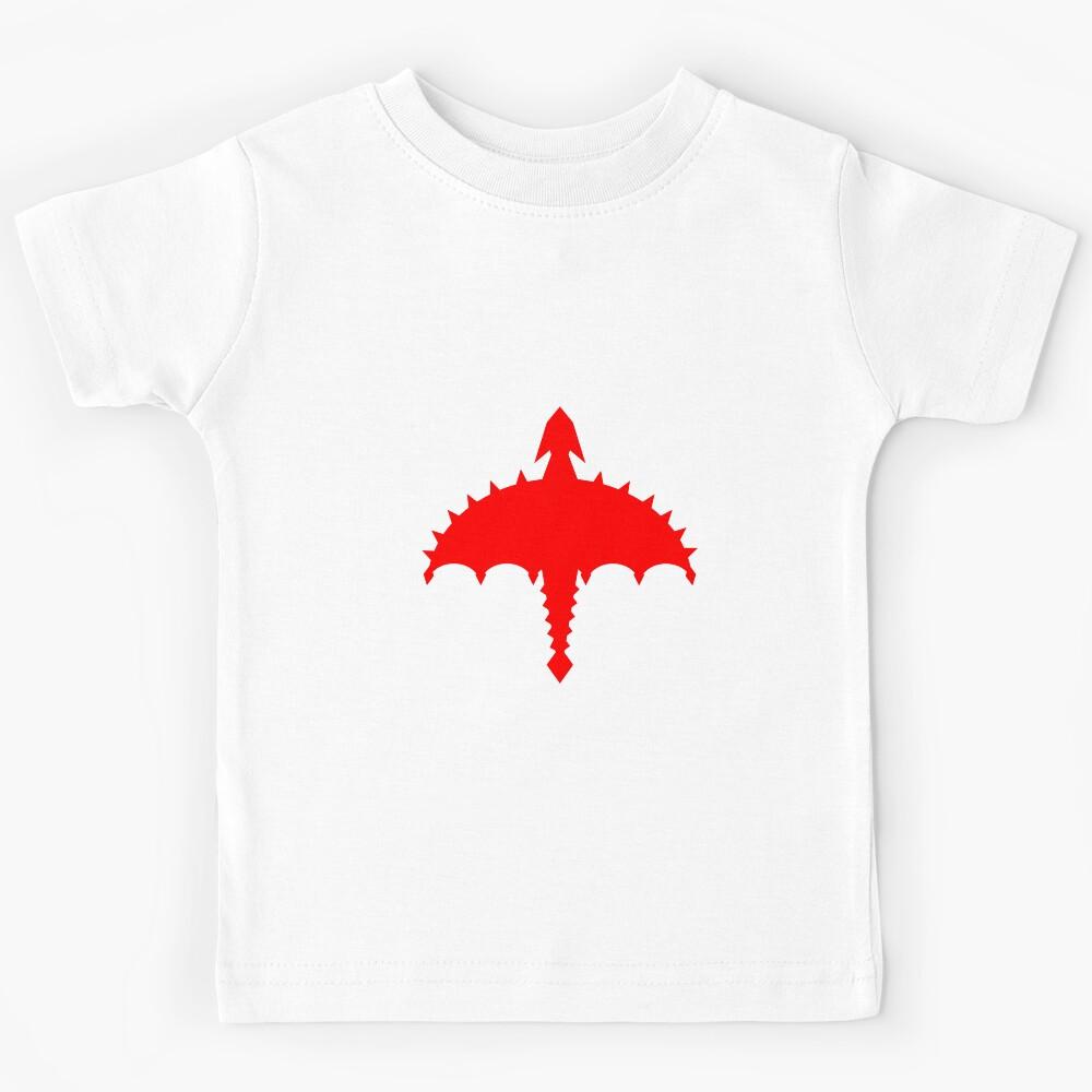 Red Abstract Digital Cyber Heavy Metal Dragon Design Kids T-Shirt 150