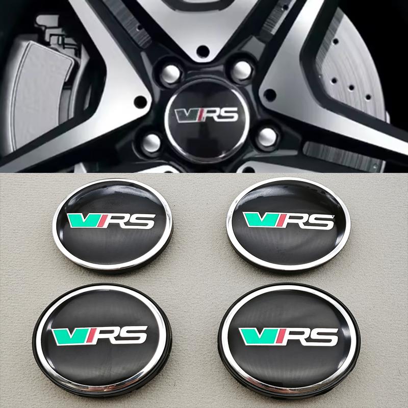 cycr3 4pcs 56mm 60mm Car Wheel Center Hub Cap Rim Cover VRS Logo Emblem Sticker For Skoda Octavia Fabia Kamiq Kapoq Kodiaq Rapid SCALA