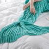 Mermaid Tail Blanket Knitted Scale Texture Elastic Thick Keep Warm Sleeping Bag for All Seasons Winter Blanket for Sofa Camping Bed Car Use
