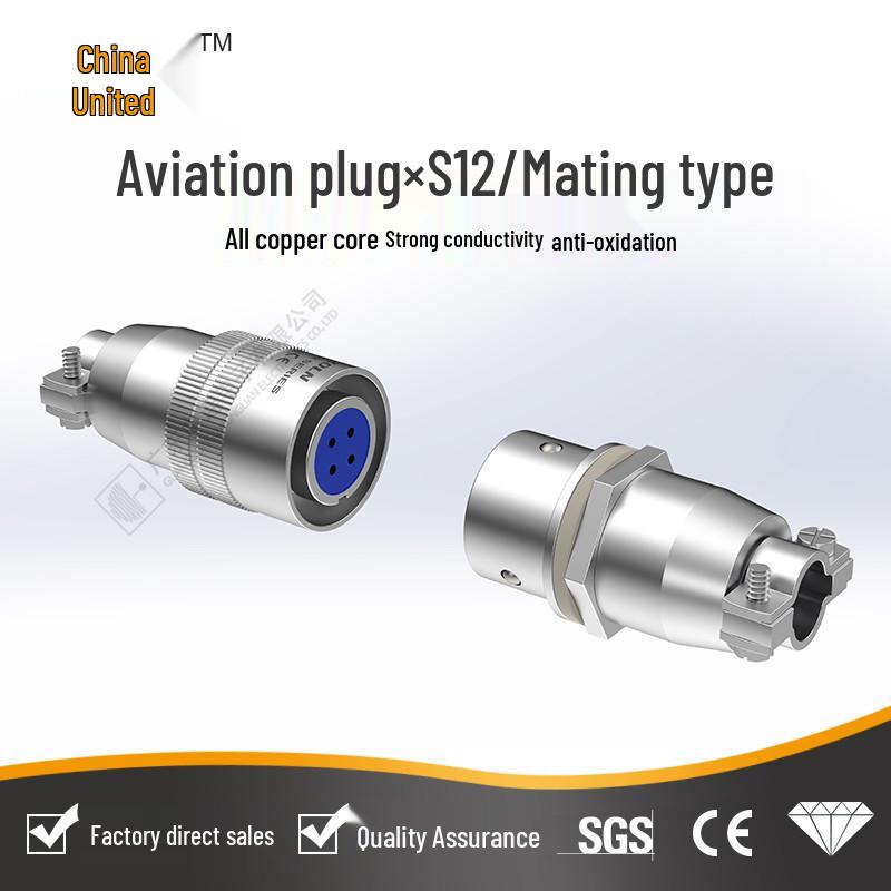 XS12 23456-Pin Male Aviation Connector with Quick Mating Socket