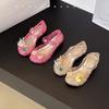 Girls Princess Shoes Soft Sole Retro Kids Flat Shoes Round Toes Trendy 2025 New Fashion Children Dance Shoes PVC Comfortable