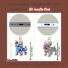 2pcs Shiny French Bulldog-Shaped Acrylic Dust Plugs and Cool Tech-Inspired Puppies, for Iphone/Type-C Interface - Shiny Rhinestone Design
