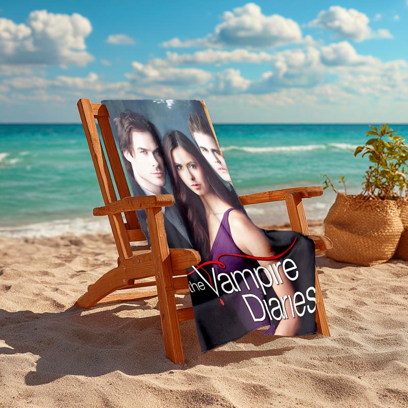 1pc The Vampire Diaries1 Beach Towel, Comfortable and Thick, and Swimming/Bath/Picnic/Camping Towel, Suitable for Seaside Beaches