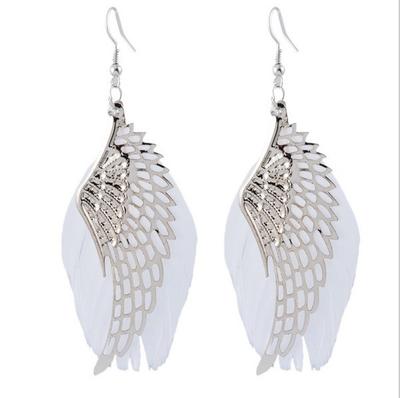 New Bohemia European Fashion Angel Wing Feather Earrings Foreign Earrings