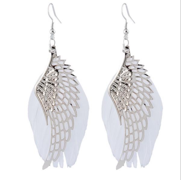New Bohemia European Fashion Angel Wing Feather Earrings Foreign Earrings