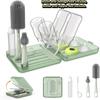 6 in 1 Set Bottle Cleaner Kit Compact Design Baby Bottle Brush Set Bottle Drying Rack  Baby Travel