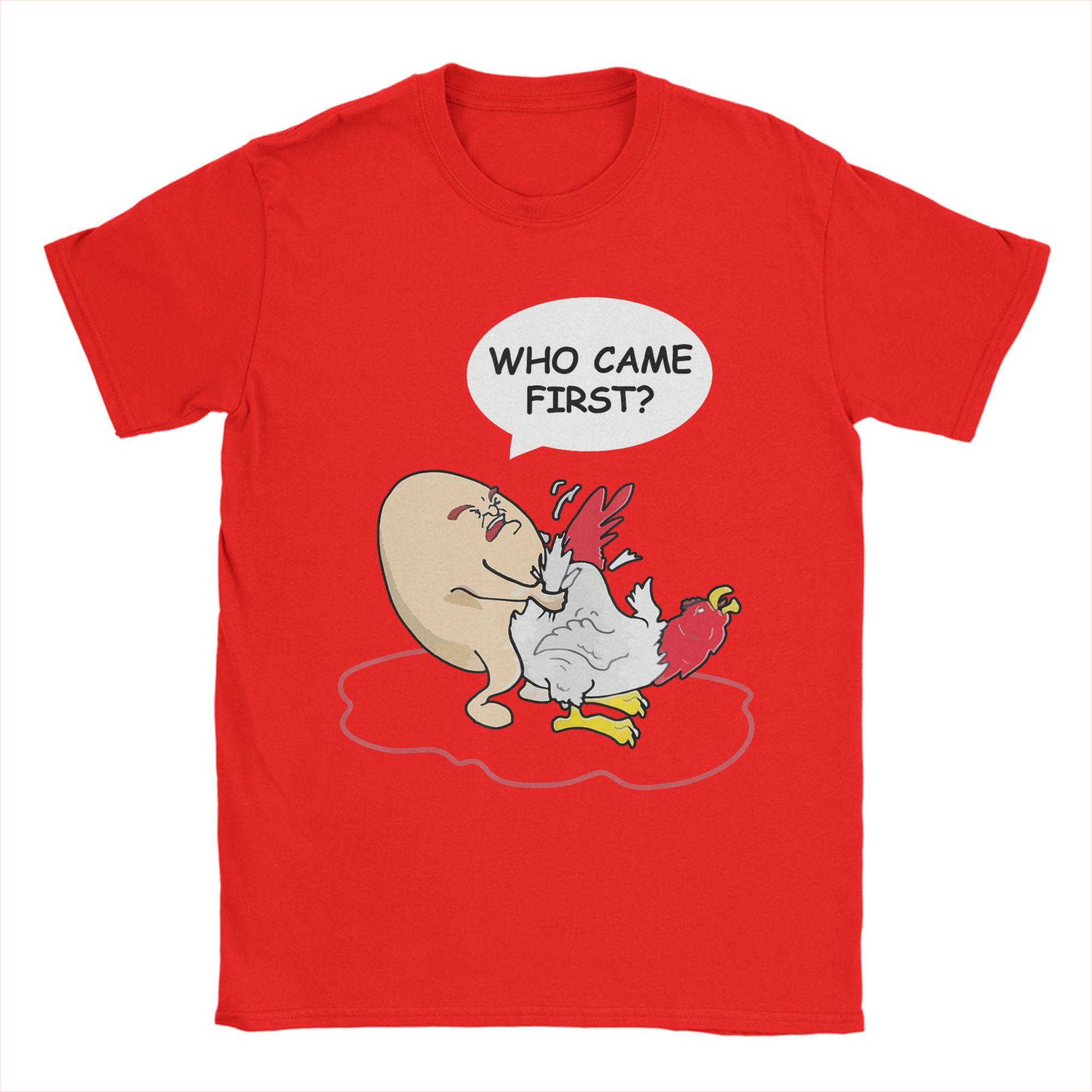 

Who Came First Chicken Or Egg Funny Adult Humor Unisexs T Shirt Tees Short Sleeve O Neck TShirts 100 Cotton Gift Idea Clothes S