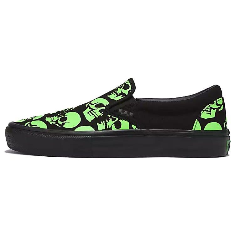 Vans Slip-On Comfortable Durable Breathable Low-Top Skate Shoes Unisex Sneakers Black Green VN0A5FCA5QW 44