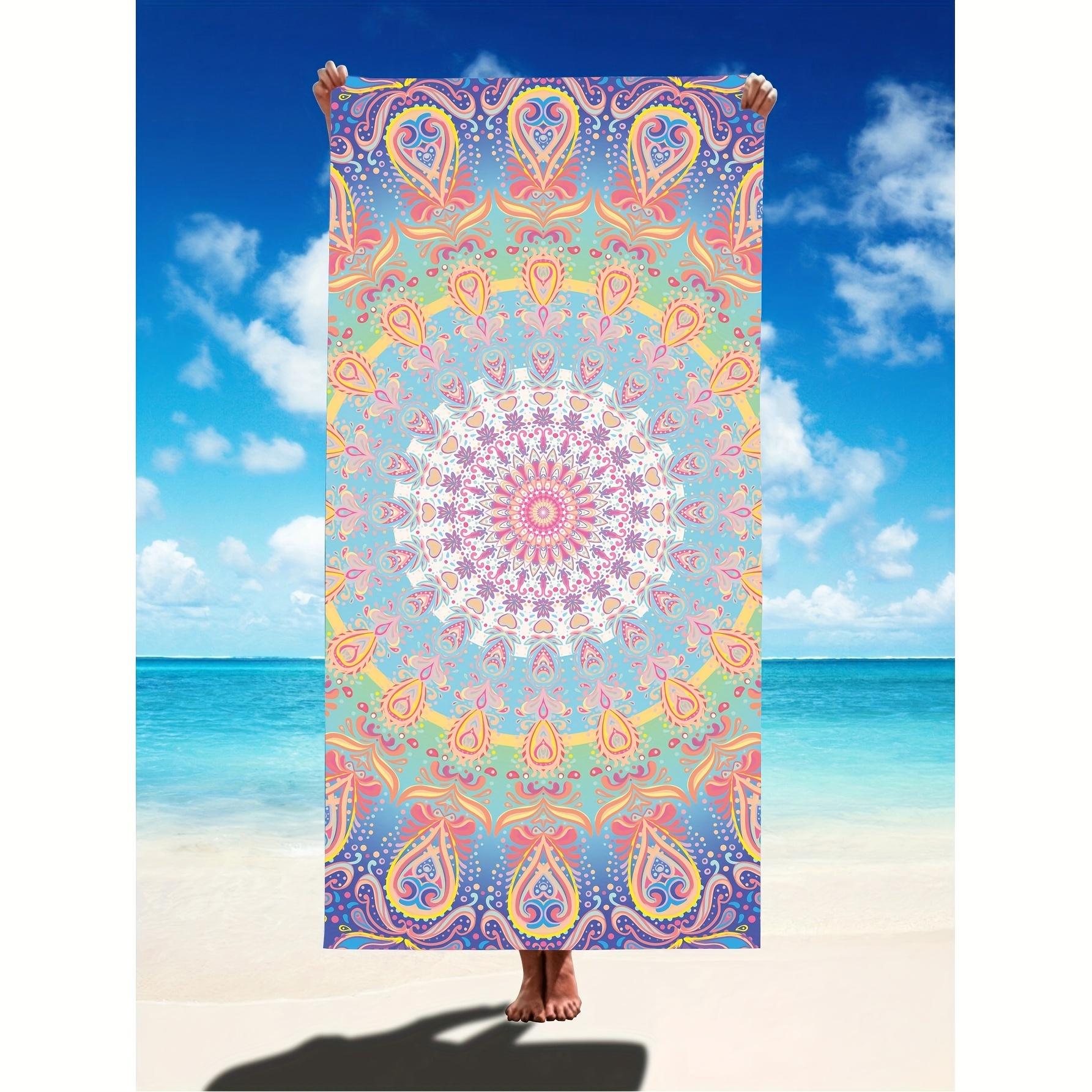 

Quick-Dry Tropical Mandala Beach Towel | Soft, Absorbent & Lightweight | Fantasy Woven Towel for Travel & Poolside W40*H60(CM)