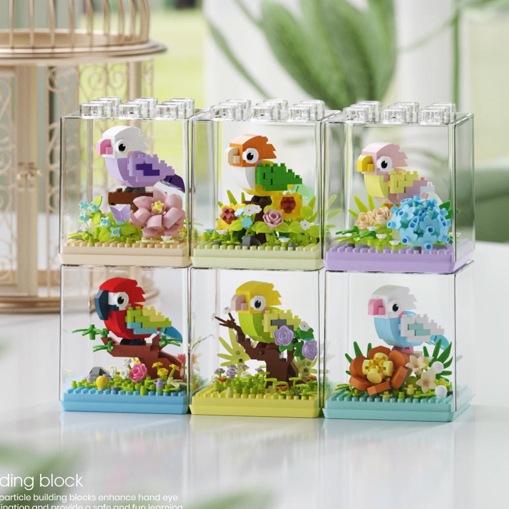 Parrot Kawaii Bird Small Blocks Building Creative Educational Building Toys For Boys Girls Suitable For Decorate Boys Toys Kid