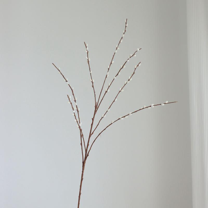Silver Willow Flower Arrangement: Fake Willow Buds for Home & Floral Decor