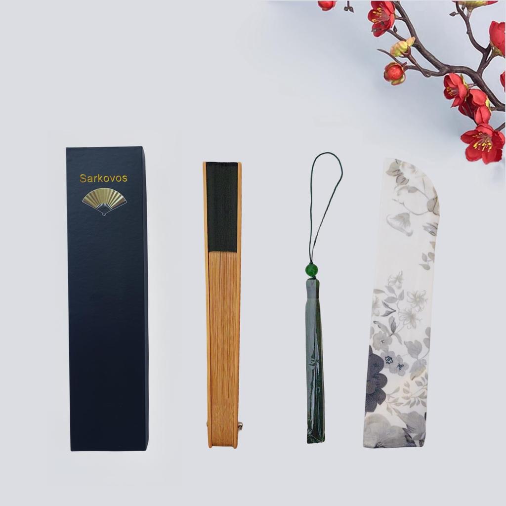 [Sarkovos] Women's Folding Fan, Natural Bamboo, Japanese Style, for Yukata and Summer Kimono, Heatstroke Prevention, Handmade, High-Quality Summer