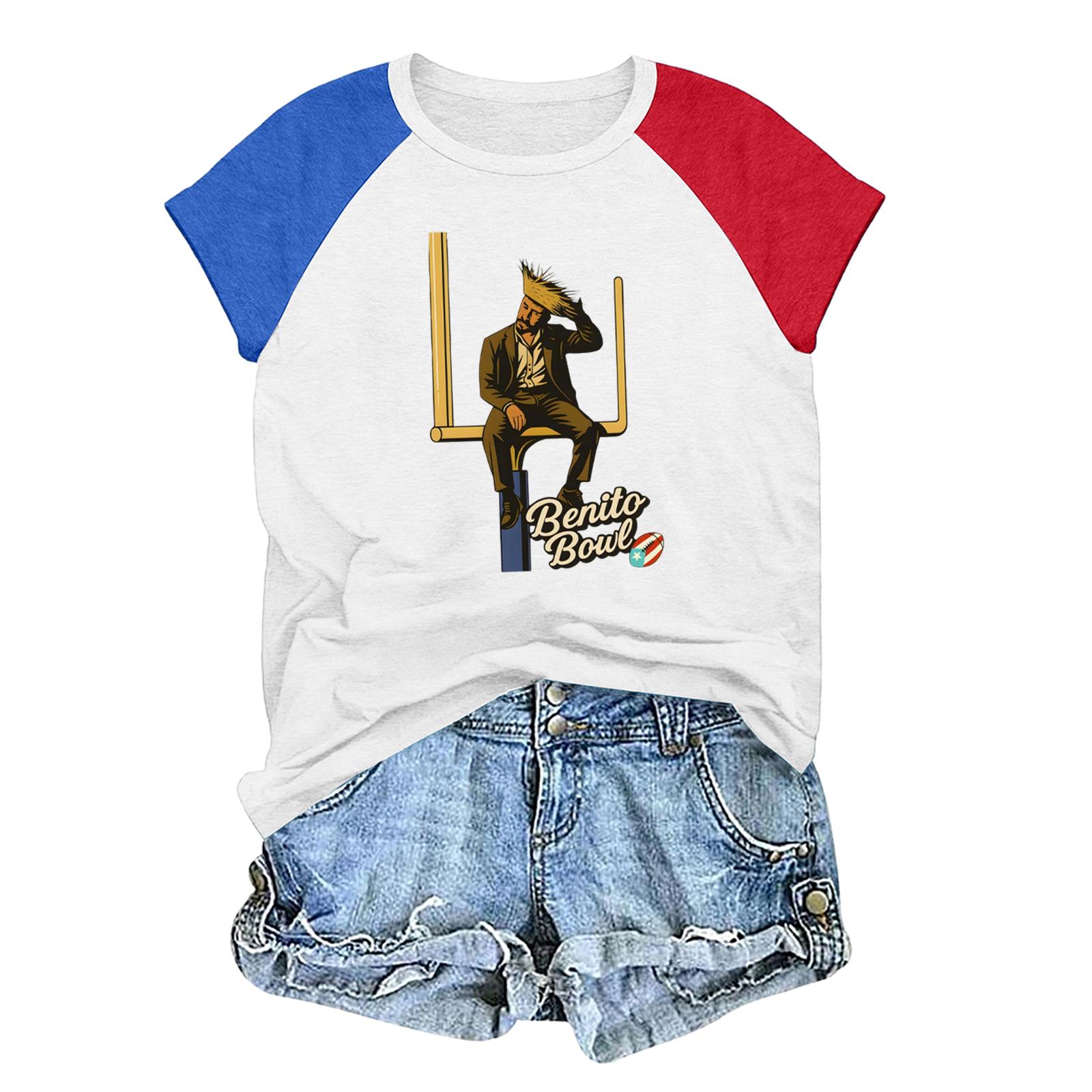 Unisex casual and fashionable short sleeved printed T-shirt top XL белый 1360₽