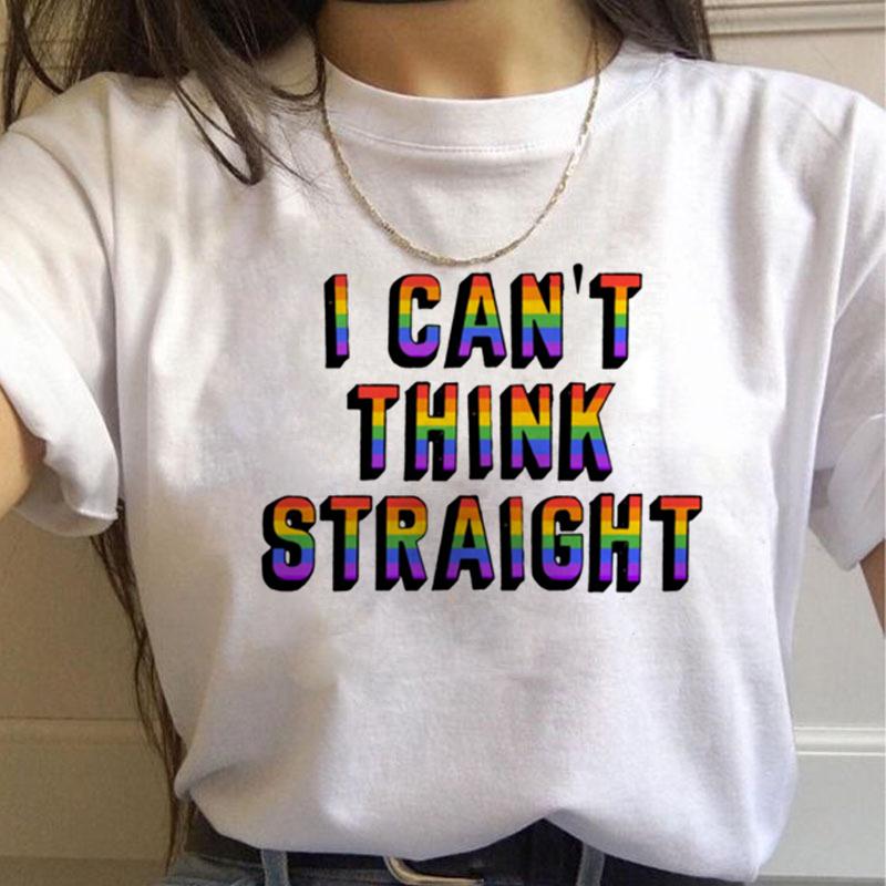 Lgbt Rainbow Harajuku T Shirt Wounisex Gay Pride Ullzang 90s Tshirt Lesbian Graphic Funny Print Tshirt New Fashion Top Tees Female