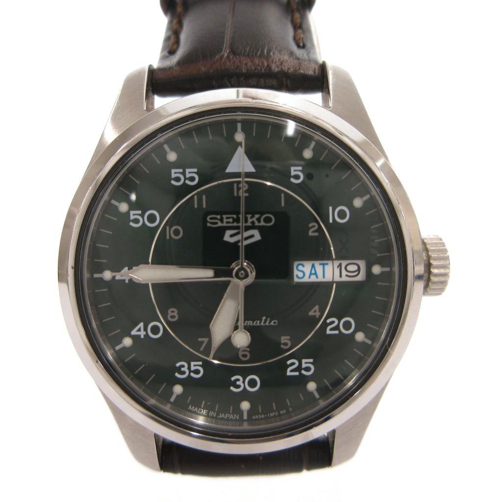 SEIKO 5 sports automatic 3 silver green SBSA203 watch, winding, hands, day-date, digital, color, dial, men's watch, /FF