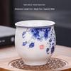 Blue and White Porcelain Heat-Insulating Ceramic Tea Cup - Large Anti-scalding Double-Walled Design for Home Use