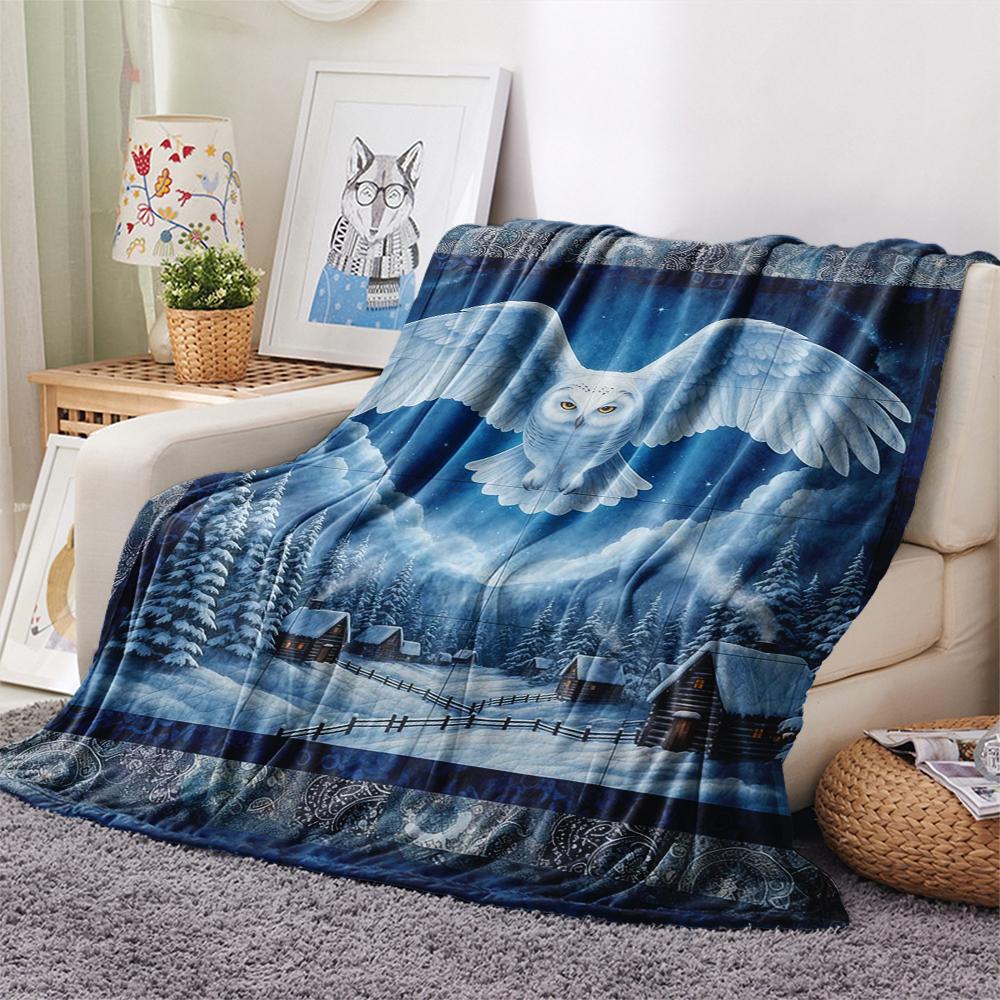 1 ks Flanelová deka s kresleným potiskem, Vysoce kvalitní, Pohodlná pro všechna roční období, Domácí dekorace, Teplo a pohodlí, Perfektní jako vánoční dárek k narozeninám