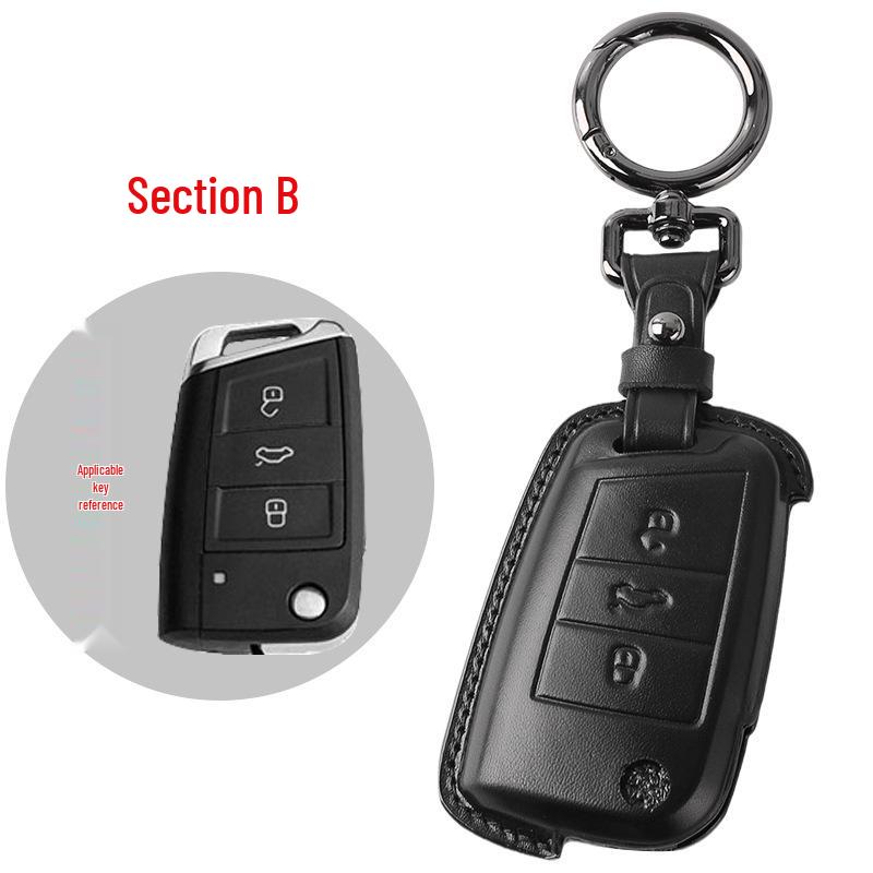 

Genuine Leather Key Case for Volkswagen: Sagitar, Bora, Tiguan, Magotan, Passat, Lavida Plus Models.