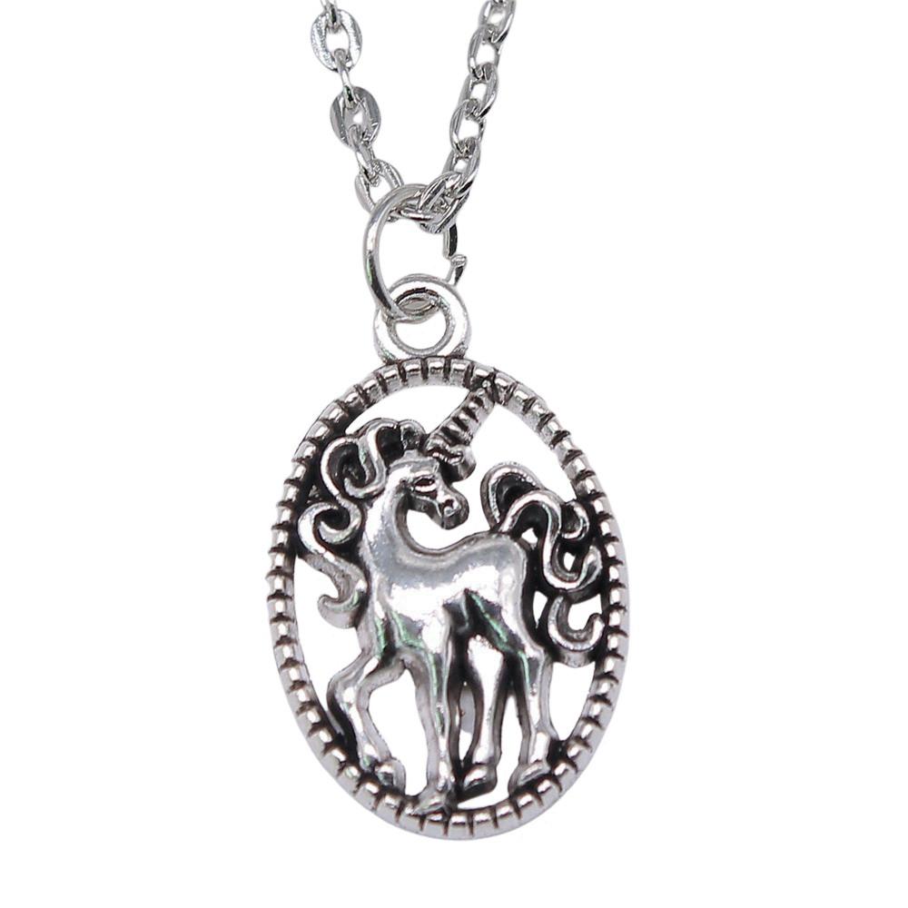 Horseshoe Charm Necklace  Animal Pendant For Horse Lovers Cowboy Western Jewelry 43cm Chain