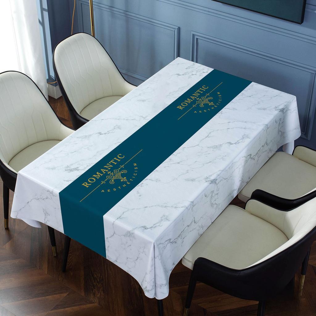 Light Luxury and High-end Home Tablecloth PVC Waterproof and Oil Resistant Rectangular Tea Table Cloth Dining Tablecloth